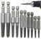 Screw Extractor Set 10 PCS 1/4 Hex Shank Bolt Extractor Set Damaged Screw Remover Easy Out Screw Remover Durable Stripped Screw Extractor Stripped Screw Removal Tool for Removing Broken Bolts Studs