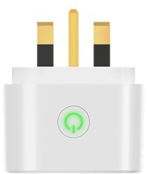 Calex - Smart Power Plug UK, WiFi Enabled, with Power Meter, Voice Control with Alexa & Google Assistant, Timer Function, Compact Design, 2.4 GHz