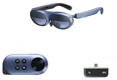 VEKELETE Gafas Inteligentes AR 3D MAX Pantalla de 50° Dispositivo de visualización for teléfono Pantalla proyectada Switch PS5 Gafas de Realidad Virtual(Kit 2)