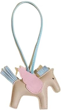 Rockreyoa Cartoon-Pferde-Anhänger Autoschlüsselanhänger Ledertaschen-Anhänger Taschenanhänger Bag Charms Geldbörsenanhänger Keychain Cute Pony-Schlüsselanhänger für Handtasche Rucksack Khaki rosa