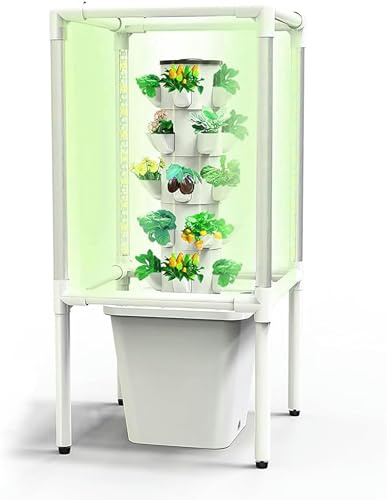 Sistema di Coltivazione idroponica Smart Garden, Kit per la germinazione delle Piante con 30 Capsule, Torre idroponica con Luce di Crescita a LED, Kit di Coltivazione