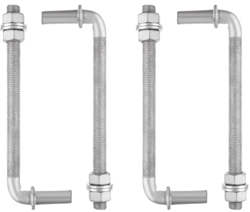 ZUQIAN 4 Pack J-Bolt 8 J Bolts Post Hinge, Chain Link Fence Gate Hinge, Galvanized Steel J-Bolt Gate Hinge with 5/8 Male Hinge Pin for Back Yard, Fence, Nuts & Washers Included