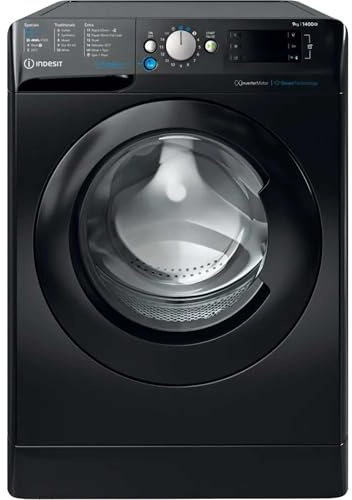 Indesit BWE 91496X KV UK 9kg 1400rpm Push&Go Washing Machine with Steam - Black