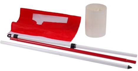Toyvian Section Steel Golf Flagpole with Putting Green Flagstick and Hole Cup for Backyard Practice Outdoor Sports Garden Training Aid