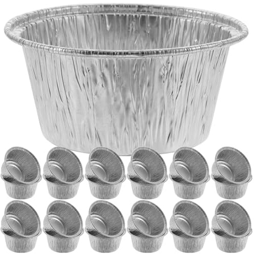 VICASKY 100 pezzi Pz Contenitori Pirottini in Alluminio per Muffin e Egg Tart Resistenti al Calore e Usa e Getta per Dolci e Dessert Conduzione Termica Rapida per Forno Tradizionale e