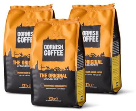 Cornish Coffee - Original Ground Coffee - 3x Bags of 227g Coffee
