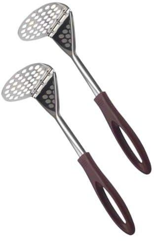 Milisten Lot de 2 Presse-purée en Acier Inoxydable 1 Face, Outils Pratiques Cuisine, Écrase-pommes de Terre et Légumes, Ustensiles Multifonctions pour Purée, Accessoire la Cuisine Solide