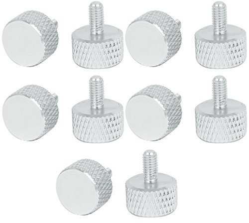 sourcing map 10Stk Rändelschrauben Computer Grafikkarte Aluminium Legierung M3x6mm Silber Ton de