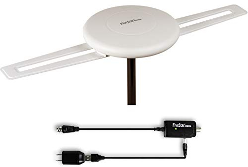 Five Star HDTV Antenna - 360° Omni-Directional Reception Amplified Outdoor TV Antenna 150 Miles Long Range for Indoor/Outdoor, RV, Attic Support 4K 1080P UHF VHF Free HDTV Channels