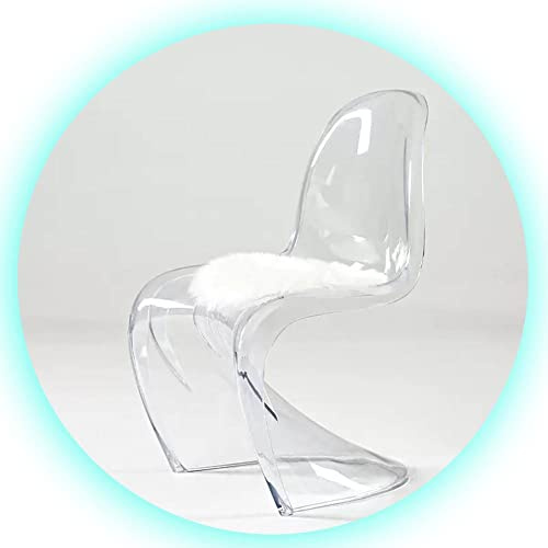Modern Transparent Acrylic Dining Chair, Upholstered Armless Chair S-shaped Single Cantilever Chair Convenient And Comfortable Side Chair Home Kitchen Dining Living Room ( Color : Clear , Size : 49x50