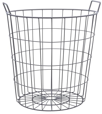 Agrarflora Drahtkorb 39 Liter, Ø400x450mm - Gartenkorb aus robustem Metall - stapelbarer Gitterkorb für Haus & Garten - Obstkorb, Erntekorb, Kartoffelkorb - Haushaltskorb mit Tragegriffen