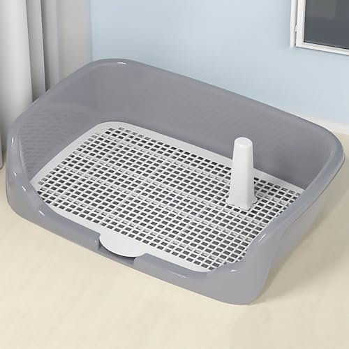 Pucaru Hundetrainingstoilette, Hundetöpfchenzaun, Netz-Hundetoilette, Hundeklo mit Abnehmbarem Pfosten, für Hunde und Katzen (Color : Grey)