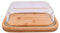 Burriera, Porta Burro da Frigorifero 250 g, Porta Formaggio, Portaburro con Coperchio in Bambù, Contenitore Rettangolare per Burro in Vetro, Scatola per il Burro Ermetica, 18,6x14,1x6,3cm