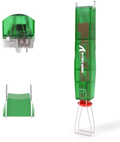 ATTACK SHARK KS01 2-in-1 Keycap Puller and Switch Puller for Mechanical Gaming Keyboards, Adjustable 304 Stainless Steel Keycap Remover, Effortless Switch Remover for Office Home- Green Translucent