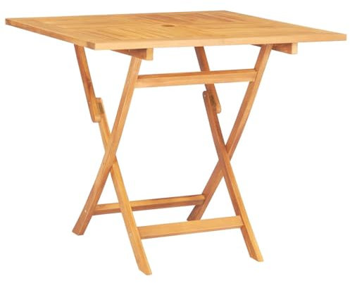 HETFTJN Bartisch Outdoor Campingtische Stehtische Loungetisch Outdoor - Gartentisch Klappbar 85x85x76 cm Teak Massivholz für Speisesaal Balkon Aufenthaltsraum Garten