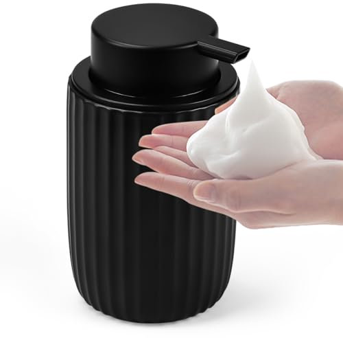 EUIEUT Dispenser Sapone in Ceramica 300ml Dosatore Sapone Schiuma da Tavola Distributore Sapone Schiuma Dispenser Sapone Liquido Distributore Sapone Bagno per Sapone per le Mani Detersivo Gel doccia