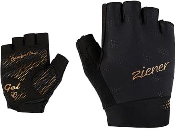 Ziener Damen CRISSI Fahrrad-/Mountainbike-/Radsport-Handschuhe | Kurzfinger - atmungsaktiv/dämpfend, Black.Gold Art, 7