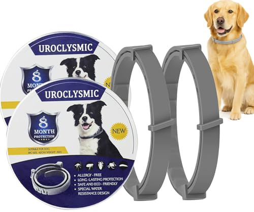 2 Pack Dog Collar for Infections Prevention, Waterproof & Adjustable with Natural Essential Oils, 16 Month Protection for Dogs Over 7 Weeks, Safe & Comfortable, Long-lasting Protection