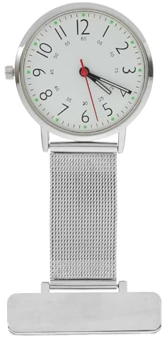 Abaodam Reloj de Enfermera Colgante de Metal Plateado Diseño Minimalista y Carcasa Resistente para Uso en Hospitales y Entornos Médicos