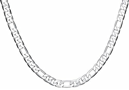Herr 8mm 20'' 50cm Silverhalsband Smycken Kedja För Kvinnor Man