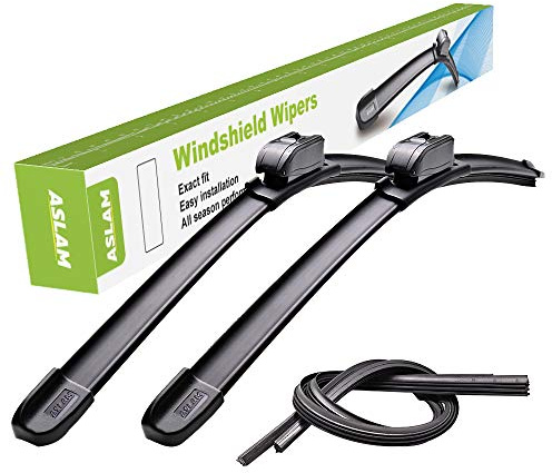 ASLAM Wiper Blades Front Windshield - 26 and 17 Inch Pair, J Hook Fit, All Season Quiet Wiping for Rain and Snow Driving