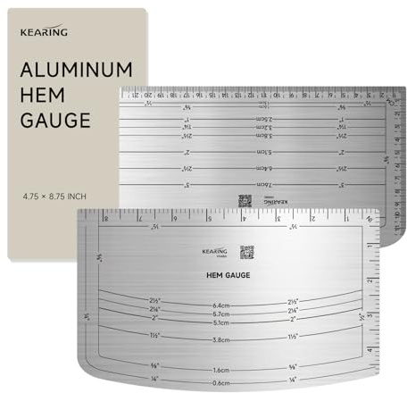 KEARING Aviation Aluminium Hot Hem Gauge - Hot Iron Press Ruler for Sewing
