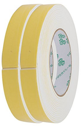 sourcing map 2pcs Ruban d'étanchéité Joint Mousse Adhésive Bande Simple Face Pour Fenêtre Porte 20mm Large 2mm Épais 5m Long Isolation Jaune Blanc