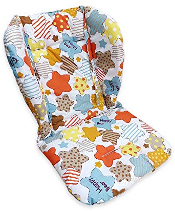 High Chair Pad, Baby/highchair/seat Cushion/Breathable Seat Pad，Comfortable and Soft, Suitable for The High Chair and Stroller in The Picture(Colored Stars Pattern)