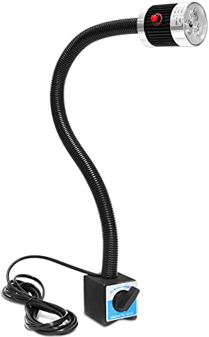 Wisamic Magnetische LED Drehmaschine Lampe 9W Wasserdicht CNC Werkbank | Flexibler Schwanenhals mit Magnetfuß, 360° verstellbar, 9W LED, wasserdicht, ideal für CNC, Bohren, Fräsen & Werkbank