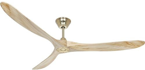 Casafan | Ventilateur de plafond ECO GENUINO | Ø hélice 1800 mm | naturel/laiton | Ø hélice 1800 mm, naturel / laiton