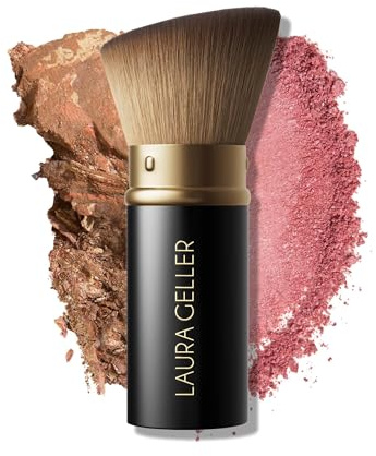 LAURA GELLER NEW YORK Retractable Black Kabuki Brush for Liquid, Cream and Powder Face Makeup With Aluminum Handle