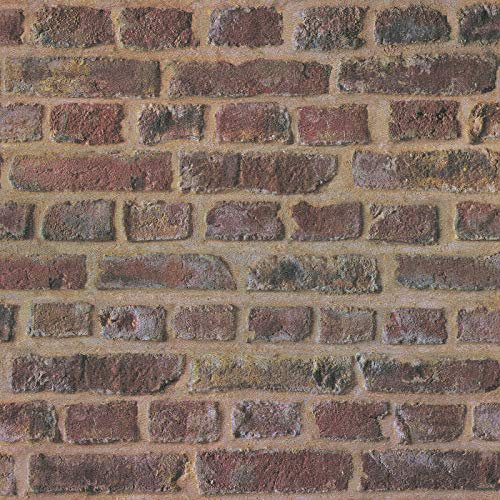 BRICOFLOR Papier peint intissé | Papier peint brique & pierre - Papier peint cuisine - Beige / Crème, Marron, Rouge | Taille 10,05 x 0,53 m = 5.33 m² BR371611P685TRL