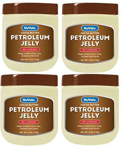 NuValu Petroleum Jelly, 6 oz, Pack of 4 (Cocoa Butter)