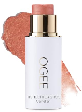 Ogee Esculpido Face Stick (cornalina - coral claro luminoso) Maquillaje facial orgánico certificado – Multiuso crema rubor y resaltador