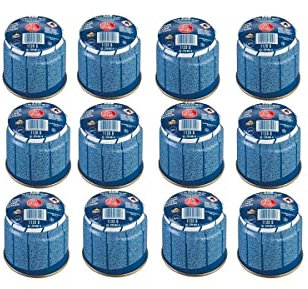 Packung mit 12 Gaskartuschen, 190 g, durchführbar, Butan KEMPER