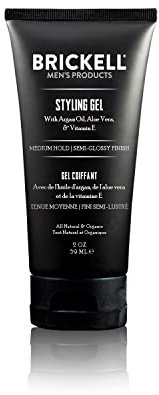 Brickell Gel per Capelli Styling da Uomo, Naturale e Biologico, Tenuta Tutto il Giorno per Uno Stile Lucido, 59 ml, Naturalmente Profumato