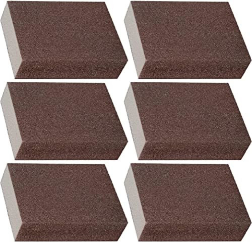 Woltersberger® vierseitiger Schleifschwamm 6er Set mit 6 Körnungen | zur Holz- und Metallbearbeitung | Nass & Trocken anwendbar | Schleifblock Schleifpad Schleifmatte Schleifklotz