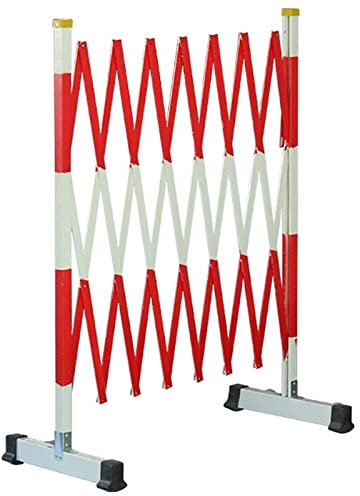 Vikbar Säkerhetsbarrikad - Expanderbar Mobil Barrikadgrind, Utbyggbart Trafikstängsel, Robust FRP-rörisolering Crowd Control Säkerhetsbarriär Med Remskiva, För Highway Mall, Parkeringsplatser