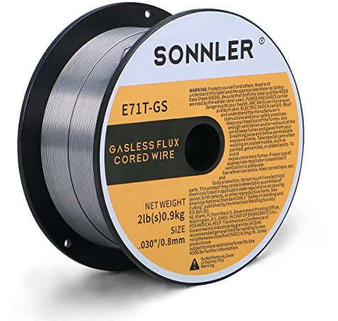 .030 Flux Core Schweißdraht, SONNLER MIG Schweißdraht, 0,9 kg spritzarm, Baustahl E71T-GS Draht, kompatibel mit HF Fourney Harbor Schweißer (1 Stück)