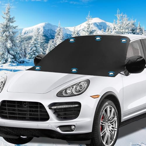 Aoreun copertura del parabrezza con copertura dello specchio copertura del parabrezza dell'auto magnete fisso copertura pieghevole copertura del parabrezza antigelo, anti neve, anti vento anti polvere