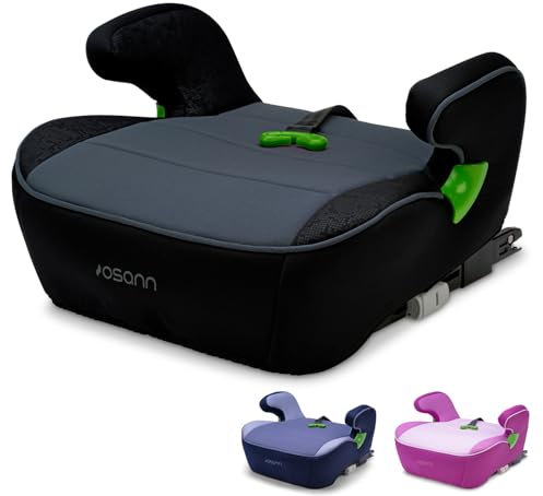 Osann Junior Isofix Gurtfix –Sicher & bequem wie nie: Sitzerhöhung Auto Kinder (126-150 cm) mit innovativer Gurtfix-Technologie, ergonomischer Sitzfläche & Isofix-Option - Pixel Black