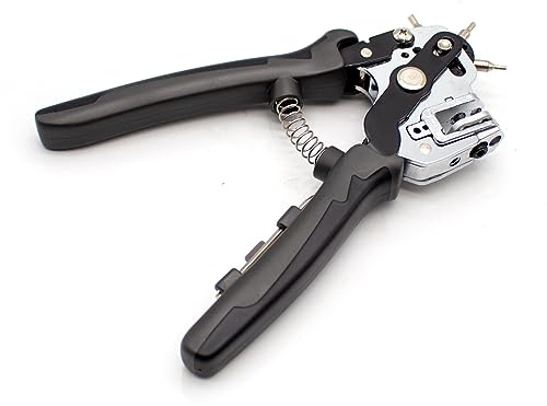 Toplionace Pinza per Punzonatura Regolabile Multifunzione, Cintura in Pelle Aluminiumblech Strumenti per il Posizionamento Dei Fori del Perforatore per Occhielli in Carta