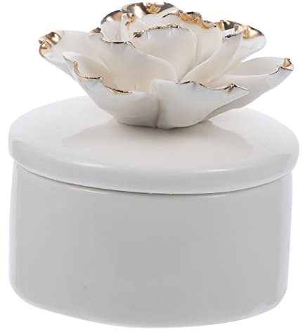 Cabilock Keramik Schmuckschatulle Mit Abnehmbarem Deckel Kleiner Schmuck Organizer Für Ohrringe Und Ringe Dekorative Kasten Für Halsketten Porzellan Halter Für Schmuck Für