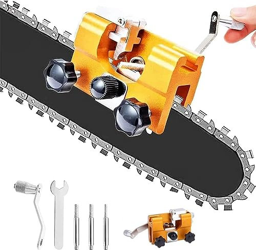 Dotmalls Saw Sharpener, Kettenschärfgerät, Sägekettenschärfgerät-kit, Tragbar Handkurbeln Sägekettenschärfgerät für alle Arten von Elektrische Kettensägen