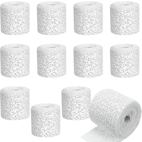 LINXIU Gipsbinden Babybauch 12 Rollen Gips Abdruck Binden Gipsabdruck Schnelltrocknend Gipsverband Paris zum Basteln Modellbau 5 cm x 2.7 M