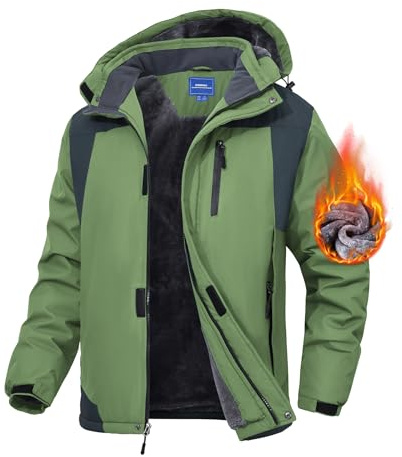 Zoofly Skijacke Winterjacke Herren Warm Wasserdicht Outdoor jacken für Männer Winddicht Snowboardjacke mit Abnehmbarer Kapuze
