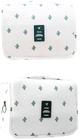 Cacti Toiletry Bag, Cacti Handheld Hook Cosmetic Bag, Oxford Cloth Cosmetic Bag, Travelling Portable Twill Wash Bag Large Capacity Waterproof Storage Bag Women Make Up Organizer