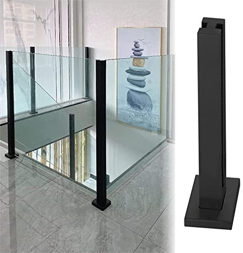Geländerpfosten-Set aus schwarzem Glas, vertikale Glasscheibe für Innen/Außen/Dachboden/Villa, individuelle Größe, Premium-Qualität