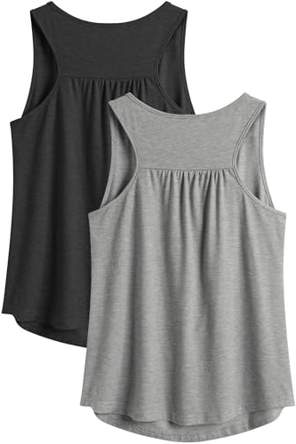 PINSPARK Sport Tank Top Damen Racerback Ärmelloses Leichte Yoga 1/2er Pack