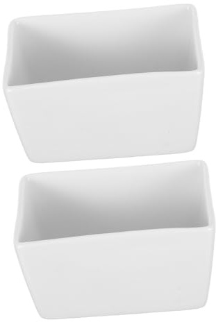TOPBATHY Azucareros De Cerámica Rectangulares 170 Ml Tamaño Pequeño Material Porcelana Almacenamiento Versátil Para Sobres De Azúcar y Dulces Uso Cocina Comedor Paquete De 2 Piezas